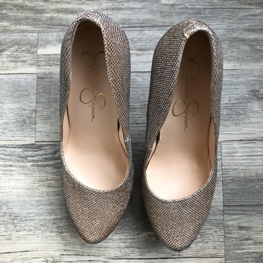 Jessica Simpson gold shoes